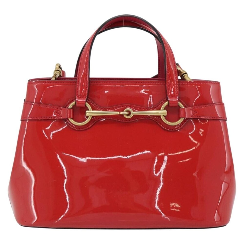 Gucci Bright Bit Convertible Tote Patent Medium